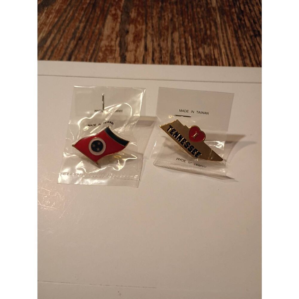 Tennessee State Pin Lot Enamel Hat Lapel Pins Souvenir Set 2pc NEW